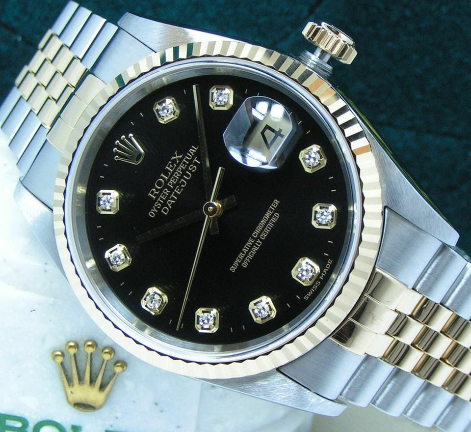 Rolex | Datejust | 16233 | Gold/Steel | 36 mm | Gold/Steel | Black | Automatic