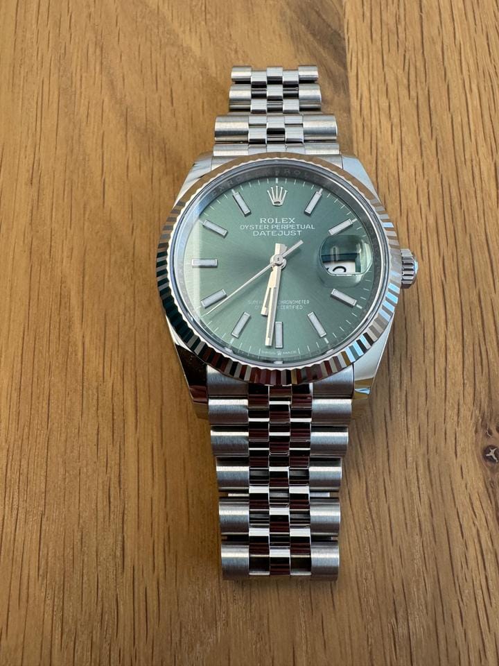 Rolex | Datejust | 12500 | Gold/Steel | 36 mm | Gold/Steel | Green | Automatic