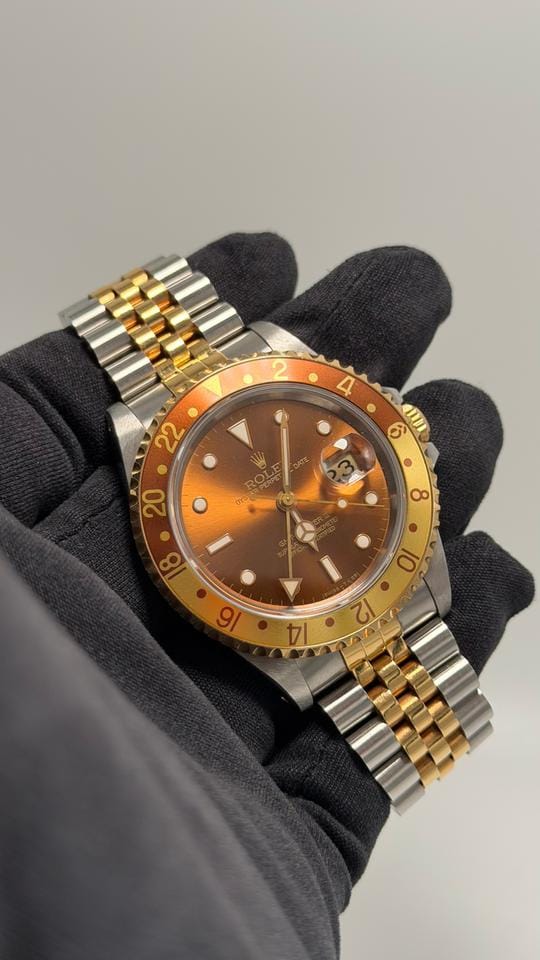 Rolex | GMT-Master II | 16713 | Yellow gold | 40 mm | Gold/Steel | Brown | Automatic