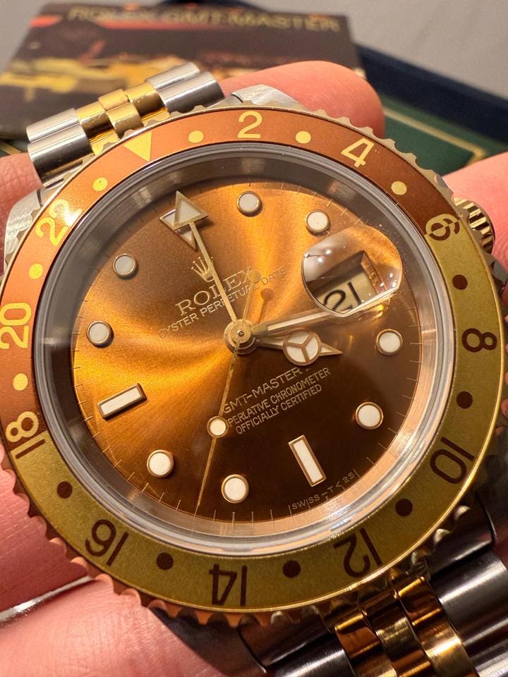Rolex | GMT-Master II | 16713 | Yellow gold | 40 mm | Gold/Steel | Brown | Automatic
