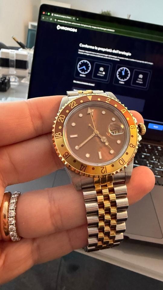 Rolex | GMT-Master II | 16713 | Yellow gold | 40 mm | Gold/Steel | Brown | Automatic