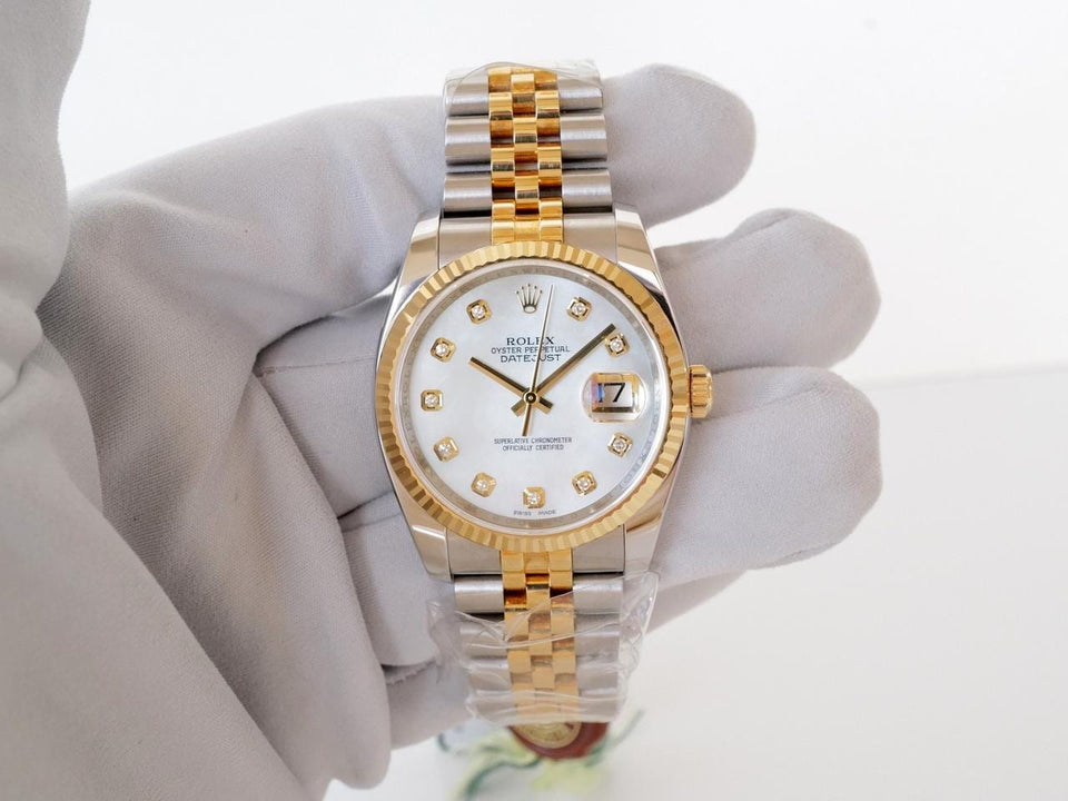 Rolex | Datejust | 116233 | Gold/Steel | 36 mm | Gold/Steel | Mother of pearl | Automatic