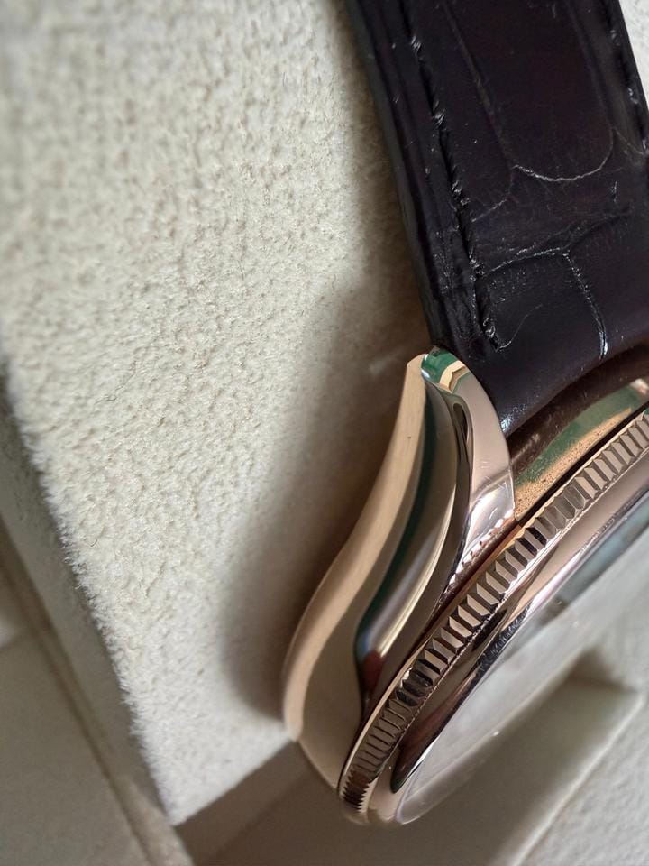 Rolex | Cellini | 50525 | Rose gold | 39 mm | Leather | Silver | Automatic