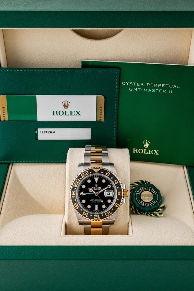 Rolex | GMT-Master II | 116713LN | Gold/Steel | 40 mm | Gold/Steel | Black | Automatic