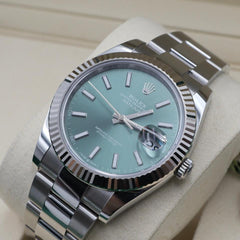 Rolex | Datejust | 126334 | White gold | 41 mm | Steel | Green | Automatic