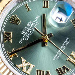 Rolex | Datejust | 126233 | Gold/Steel | 36 mm | Gold/Steel | Green | Automatic