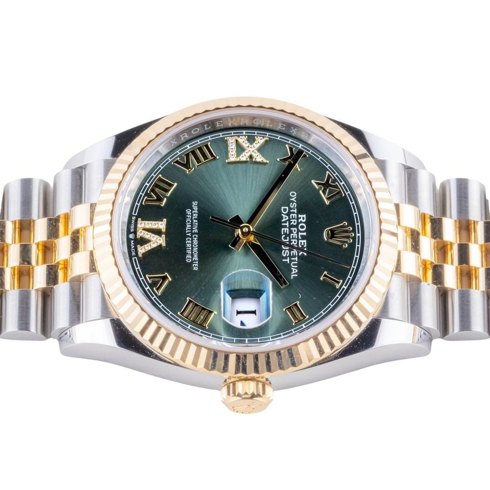 Rolex | Datejust | 126233 | Gold/Steel | 36 mm | Gold/Steel | Green | Automatic