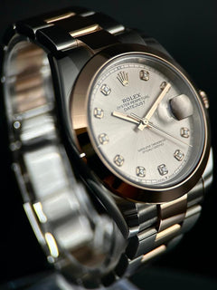 Rolex | Datejust | 126301 | Rose gold | 41 mm | Gold/Steel | Silver | Automatic