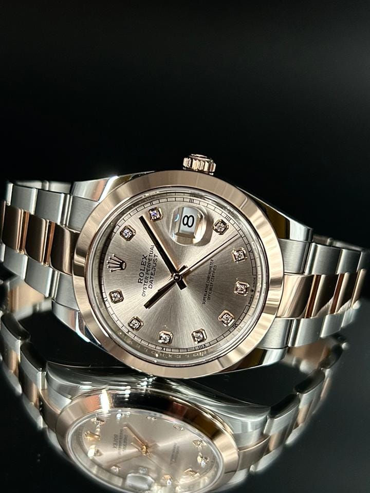 Rolex | Datejust | 126301 | Rose gold | 41 mm | Gold/Steel | Silver | Automatic