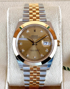 Rolex | Datejust | 126303 | Yellow gold | 41 mm | Gold/Steel | Champagne | Automatic