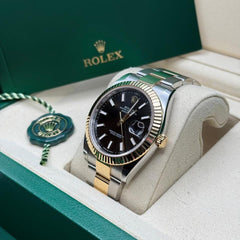 Rolex | Datejust | 126333 | Yellow gold | 41 mm | Gold/Steel | Black | Automatic