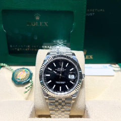 Rolex | Datejust | 126334 Black Stick Dial Jubliee Band | Steel | 41mm mm | Steel | Black | Automatic