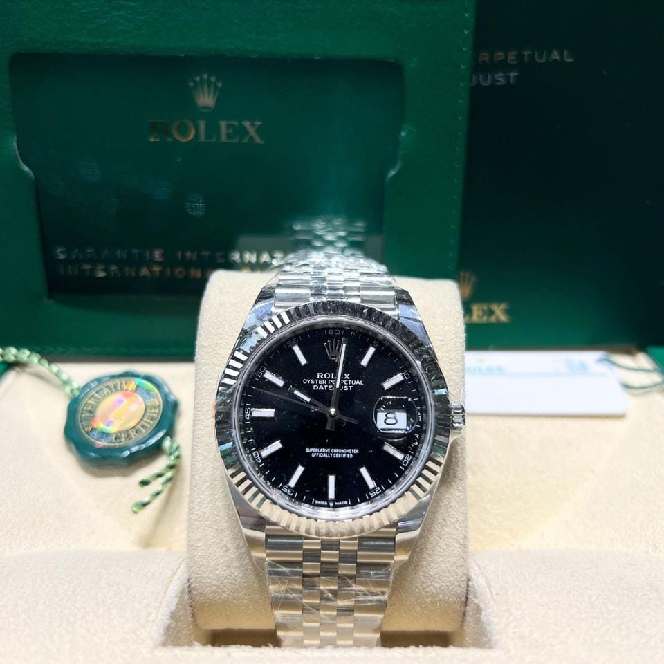 Rolex | Datejust | 126334 Black Stick Dial Jubliee Band | Steel | 41mm mm | Steel | Black | Automatic
