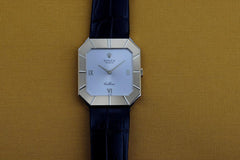 Rolex | Cellini | 4150 | Yellow gold | 28.5 mm | Leather | Silver | Manual winding
