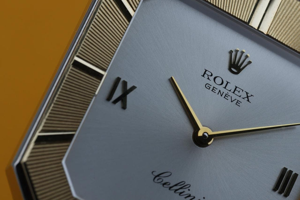 Rolex | Cellini | 4150 | Yellow gold | 28.5 mm | Leather | Silver | Manual winding