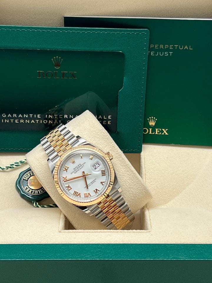 Rolex | Datejust | Rolex 126233 Datejust 36mm  White Roman Dial Jubilee band | Gold/Steel | 36mm mm | Gold/Steel | White | Automatic