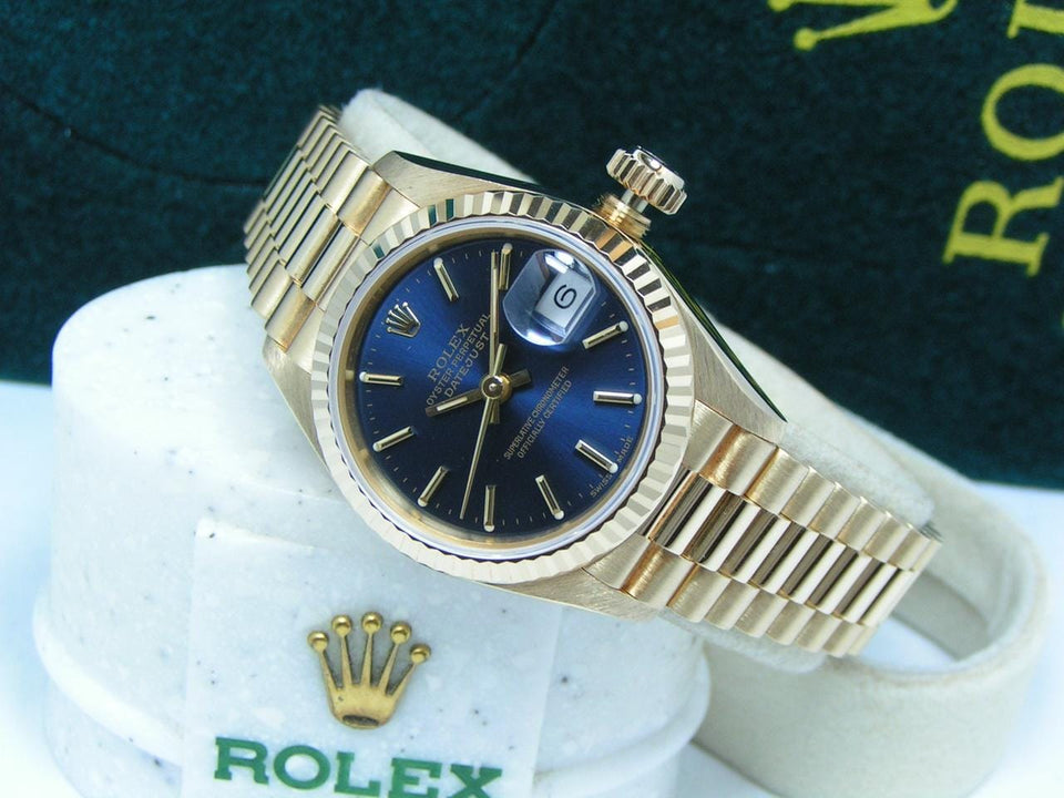 Rolex | Datejust | 69178 | Yellow gold | 26 mm | Yellow gold | Blue | Automatic