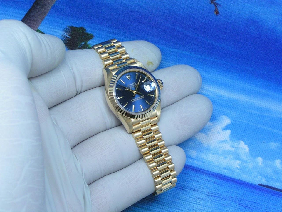 Rolex | Datejust | 69178 | Yellow gold | 26 mm | Yellow gold | Blue | Automatic