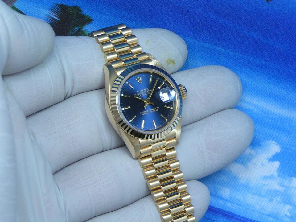 Rolex | Datejust | 69178 | Yellow gold | 26 mm | Yellow gold | Blue | Automatic