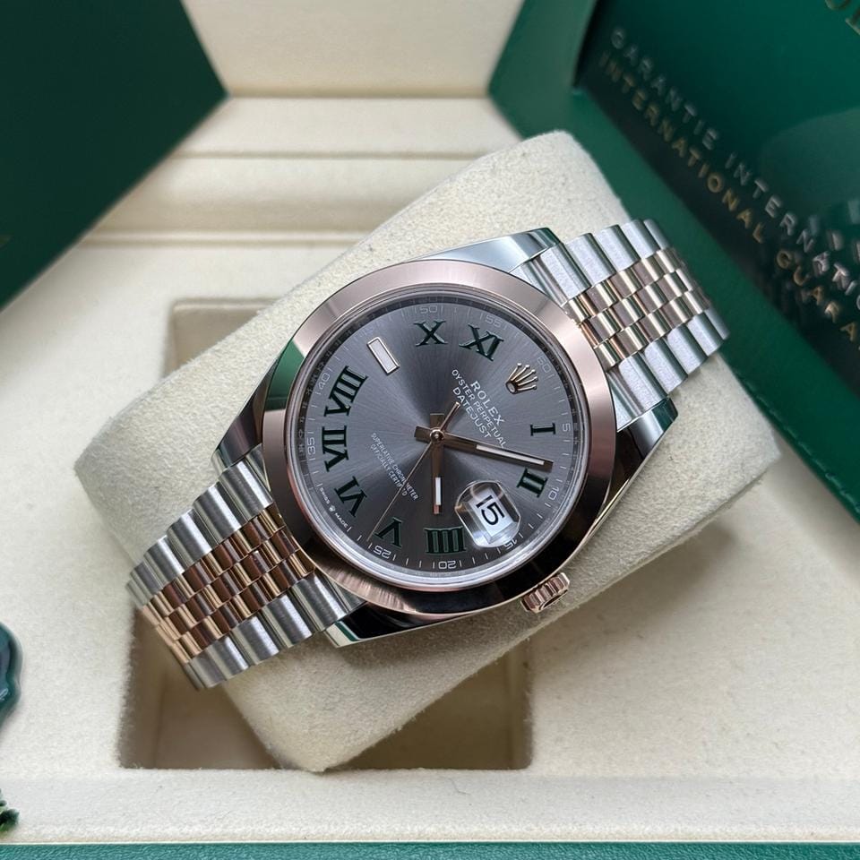 Rolex | Datejust | 126301 | Rose gold | 41 mm | Gold/Steel | Grey | Automatic