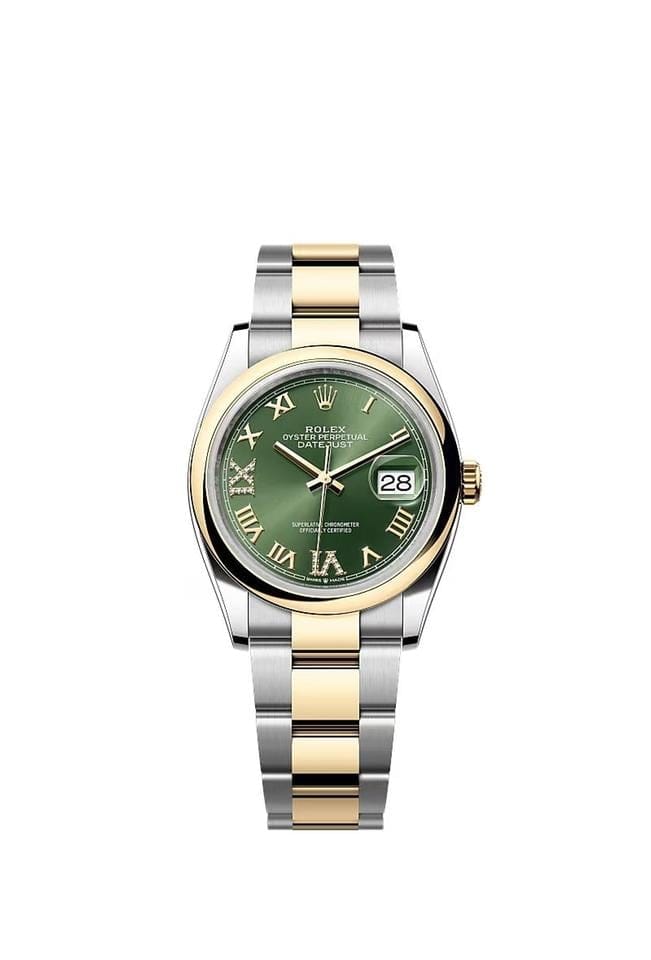 Rolex | Datejust | 126203 | Gold/Steel | 36 x 44 mm | Gold/Steel | Green | Automatic