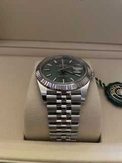 Rolex | Datejust | 126334 | White gold and steel | 41 mm | White gold | Green | Automatic