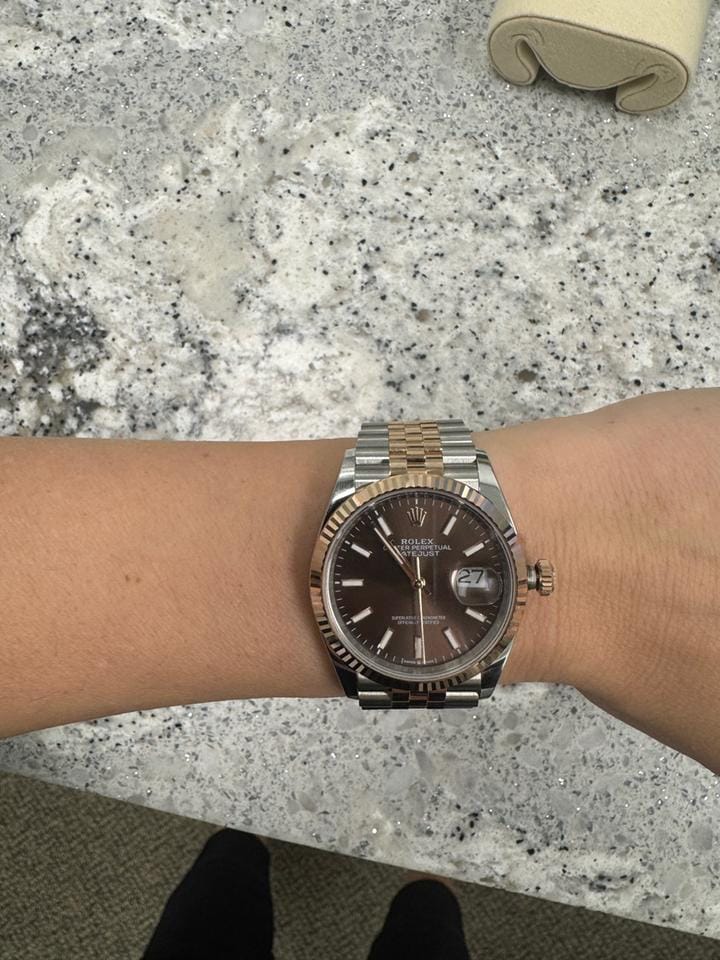 Rolex | Datejust | 126231 | Rose gold | 36 x 44 mm | Rose gold | Brown | Automatic