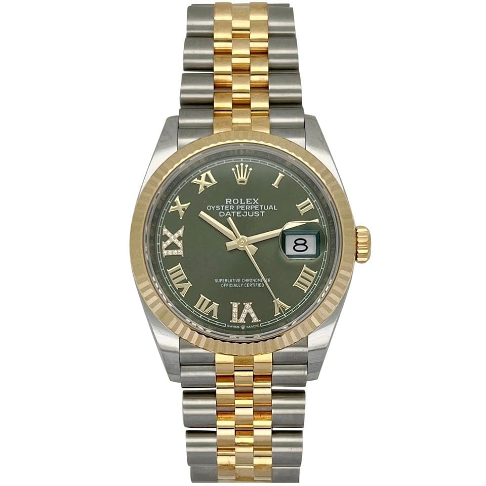Rolex | Datejust | 126233-0025 | Gold/Steel | 36 mm | Green | Automatic