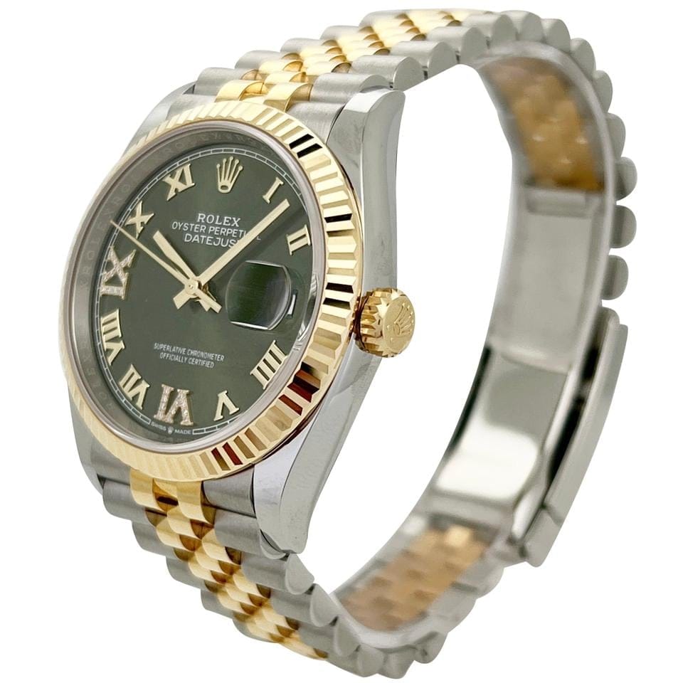 Rolex | Datejust | 126233-0025 | Gold/Steel | 36 mm | Green | Automatic