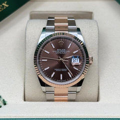 Rolex | Datejust | 126231 | Steel | 36 x 44 mm | Gold/Steel | Brown | Automatic
