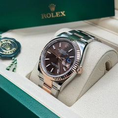 Rolex | Datejust | 126231 | Steel | 36 x 44 mm | Gold/Steel | Brown | Automatic