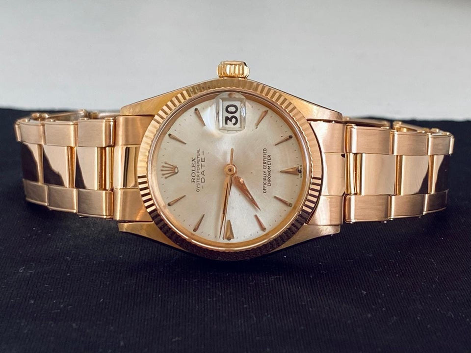 Rolex | Oyster Perpetual | 6627 | Rose gold | 31 mm | Rose gold | Silver | Automatic