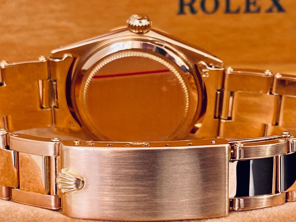 Rolex | Oyster Perpetual | 6627 | Rose gold | 31 mm | Rose gold | Silver | Automatic