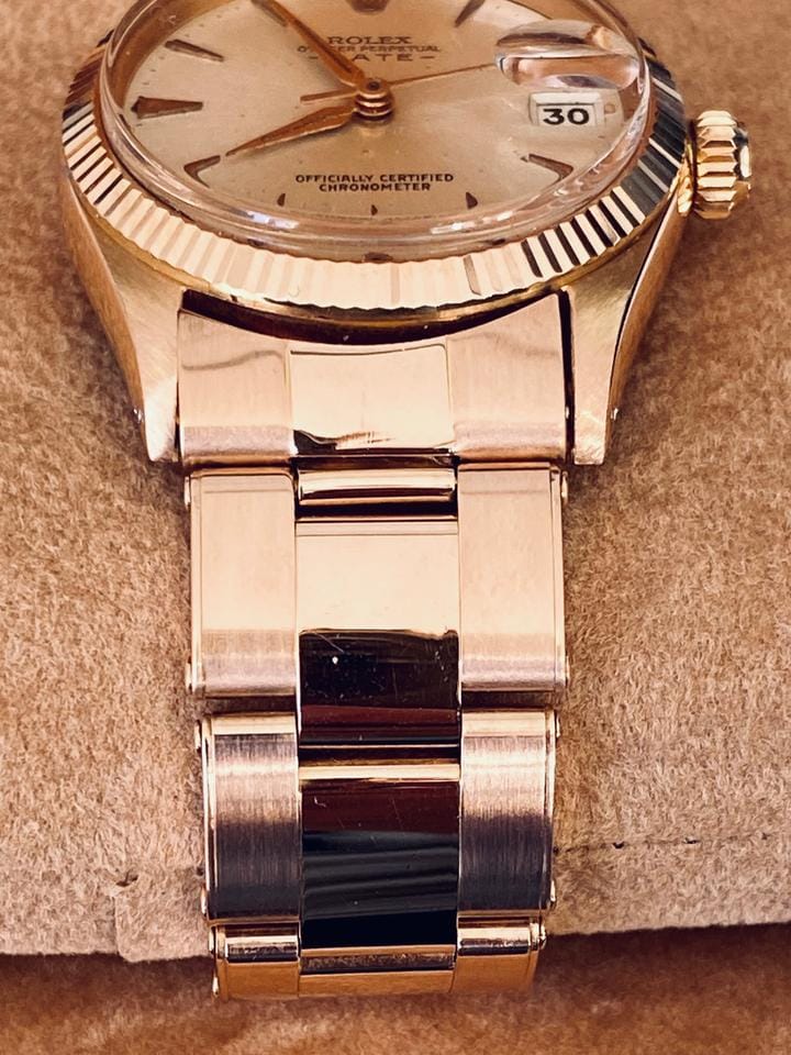 Rolex | Oyster Perpetual | 6627 | Rose gold | 31 mm | Rose gold | Silver | Automatic