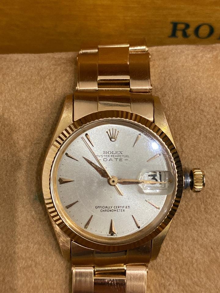 Rolex | Oyster Perpetual | 6627 | Rose gold | 31 mm | Rose gold | Silver | Automatic