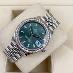 Rolex | Datejust | 278384RBR GREEN INDEX JUB | Steel | 31 x 37 mm | Steel | Green | Automatic