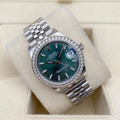 Rolex | Datejust | 278384RBR GREEN INDEX JUB | Steel | 31 x 37 mm | Steel | Green | Automatic