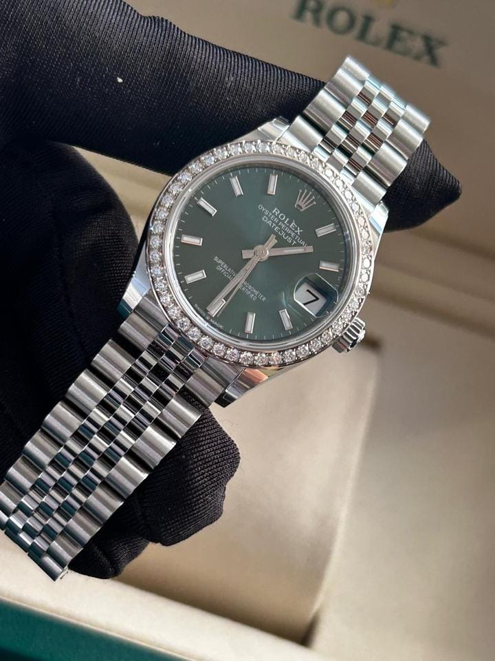 Rolex | Datejust | 278384RBR GREEN INDEX JUB | Steel | 31 x 37 mm | Steel | Green | Automatic