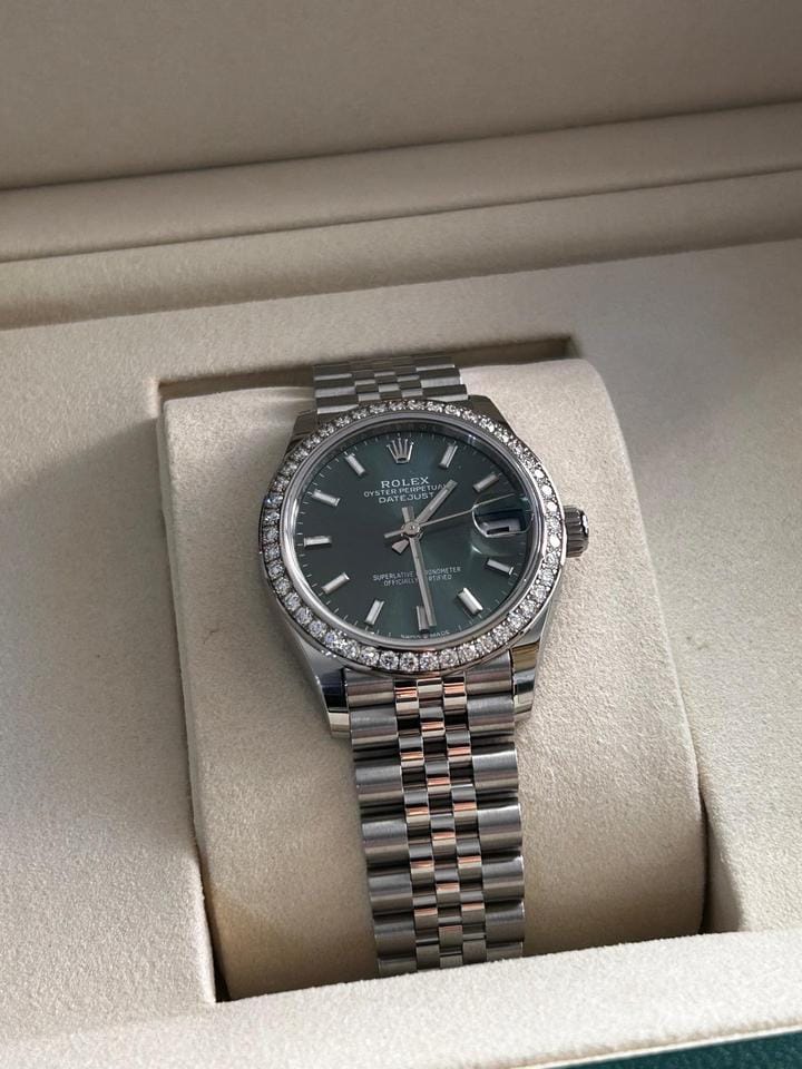 Rolex | Datejust | 278384RBR GREEN INDEX JUB | Steel | 31 x 37 mm | Steel | Green | Automatic