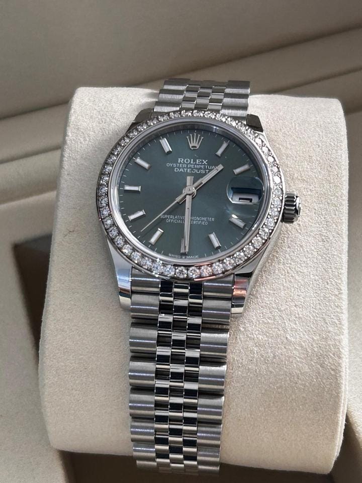 Rolex | Datejust | 278384RBR GREEN INDEX JUB | Steel | 31 x 37 mm | Steel | Green | Automatic