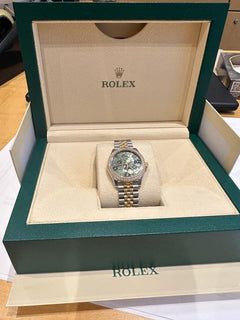 Rolex Datejust Perpetual datejust Beautiful Diamond bezel and green petals with diamond face