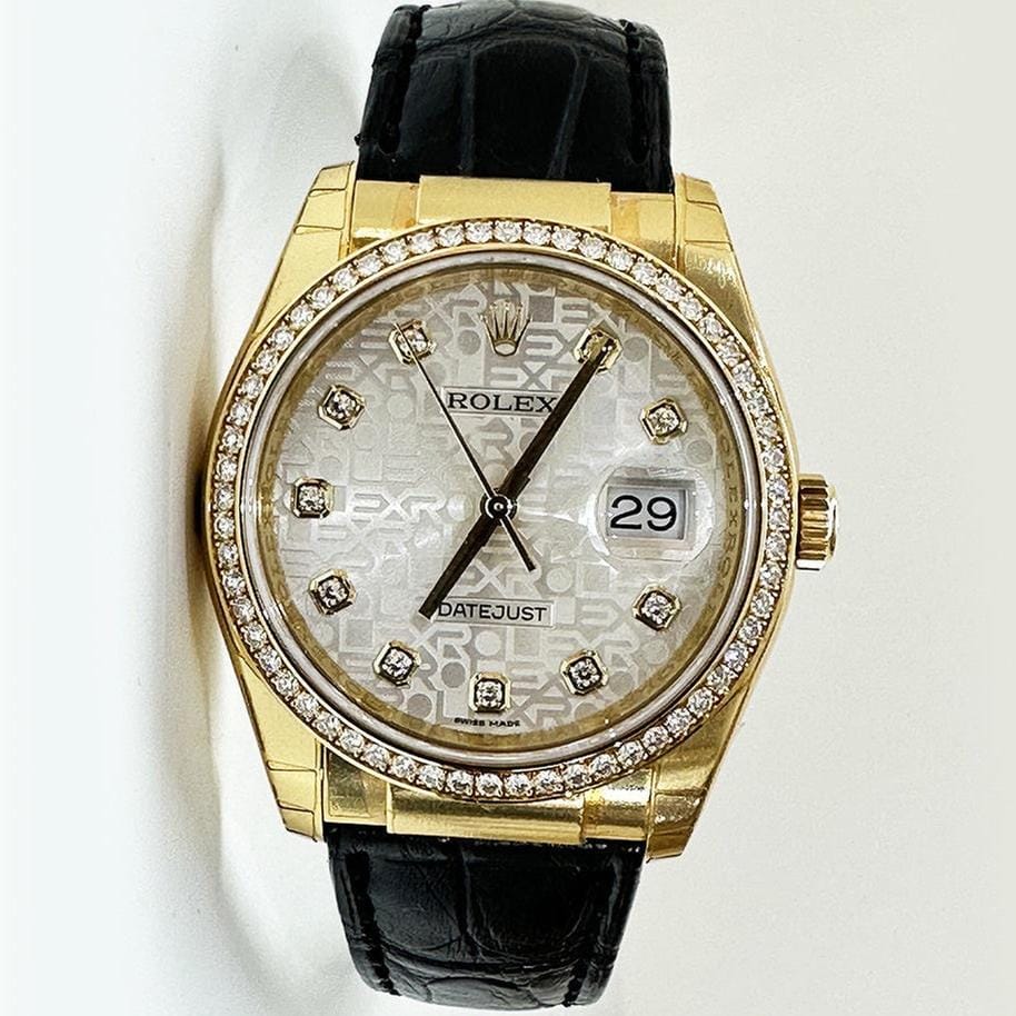 Rolex | Datejust | 116188 | Yellow gold | 36 mm | Leather | Silver | Automatic