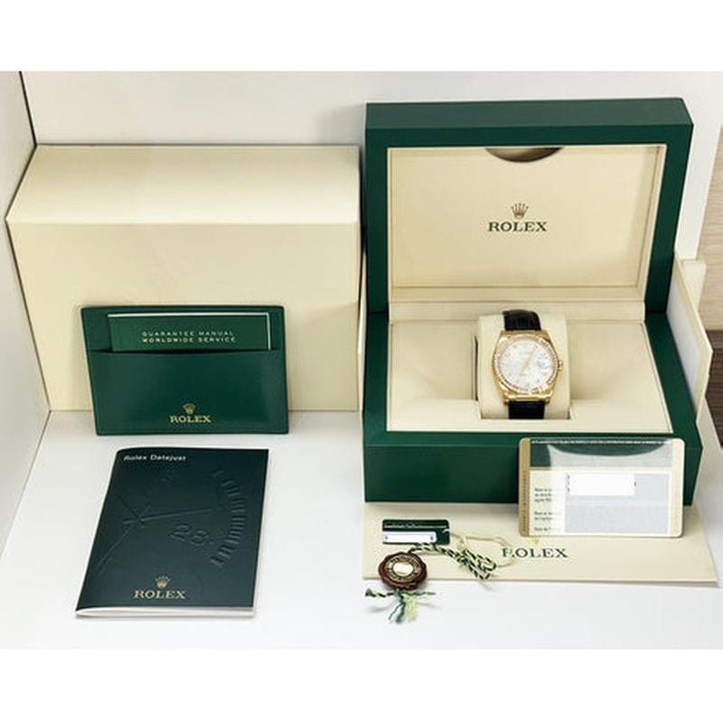 Rolex | Datejust | 116188 | Yellow gold | 36 mm | Leather | Silver | Automatic