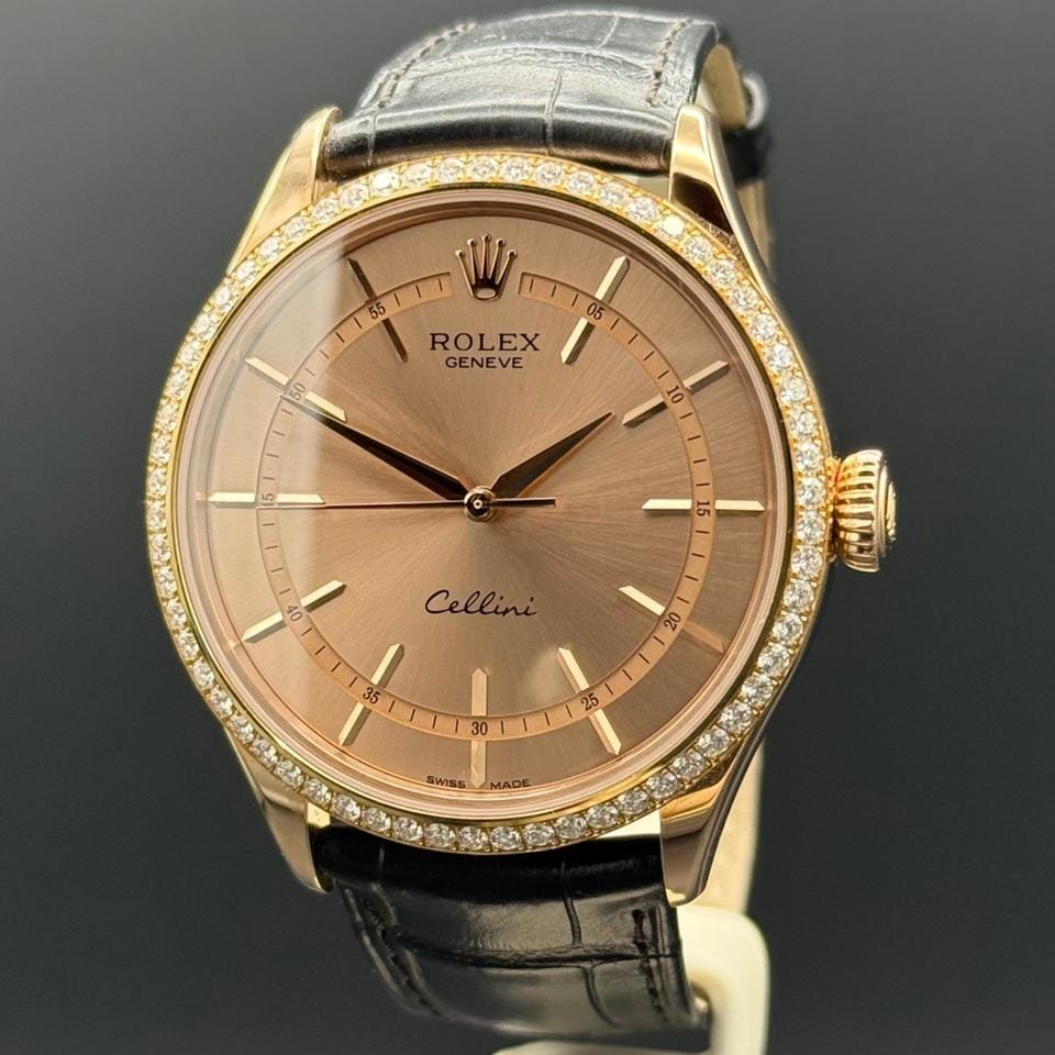 Rolex | Cellini | 50705RBR | Rose gold | 39 mm | Calf skin | Pink | Automatic