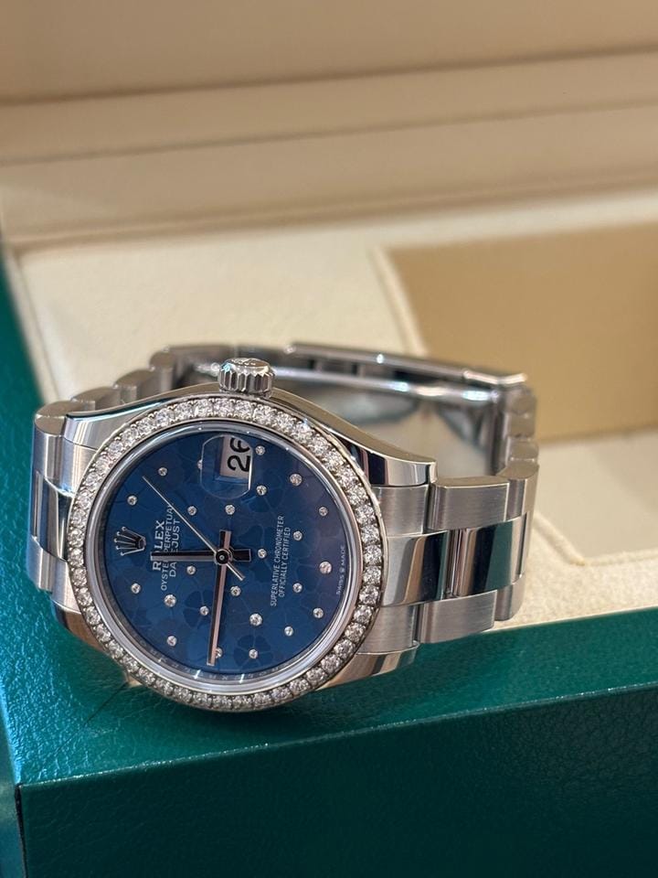 Rolex | Datejust | 278384RBR BLUE FLORAL OYS | Steel | 31 x 37 mm | Steel | Blue | Automatic