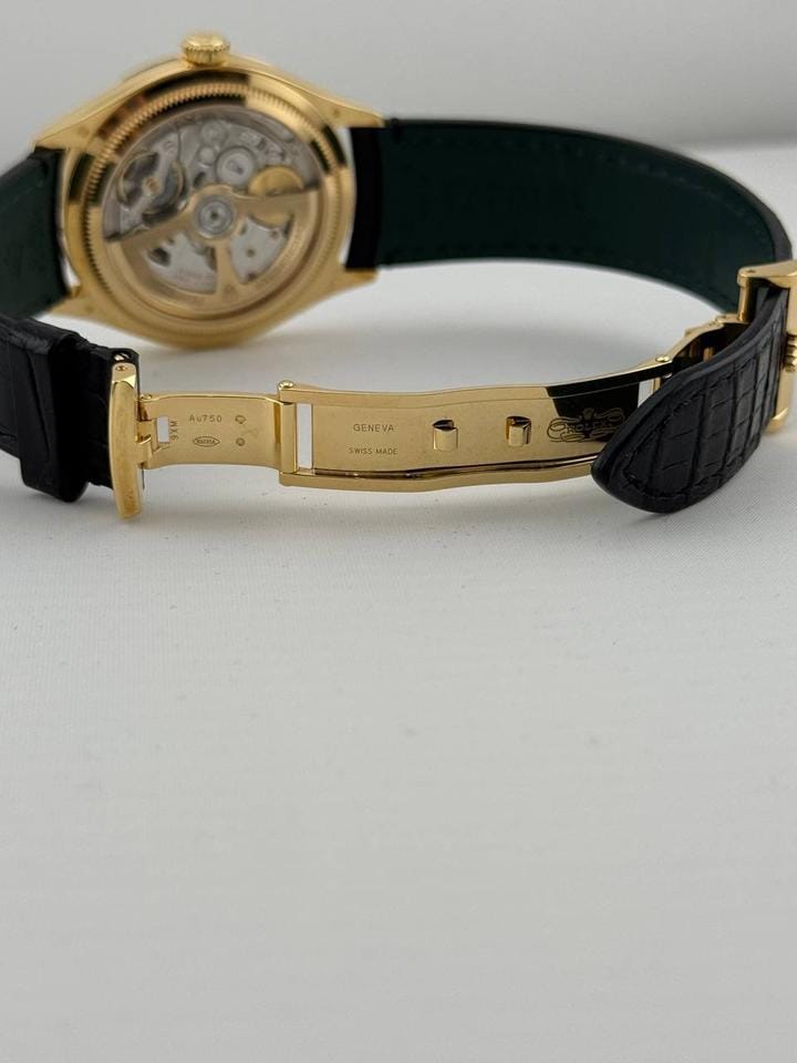 Rolex | 1908 | 52508 | Yellow gold | 39 mm | Leather | White | Automatic