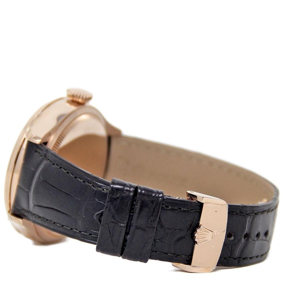 Rolex | Cellini | 50535 | Rose gold | 39 mm | Alligator skin | White