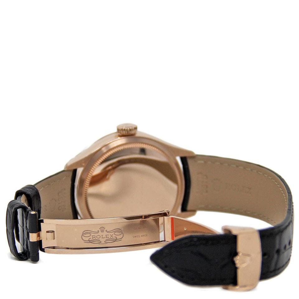 Rolex | Cellini | 50535 | Rose gold | 39 mm | Alligator skin | White