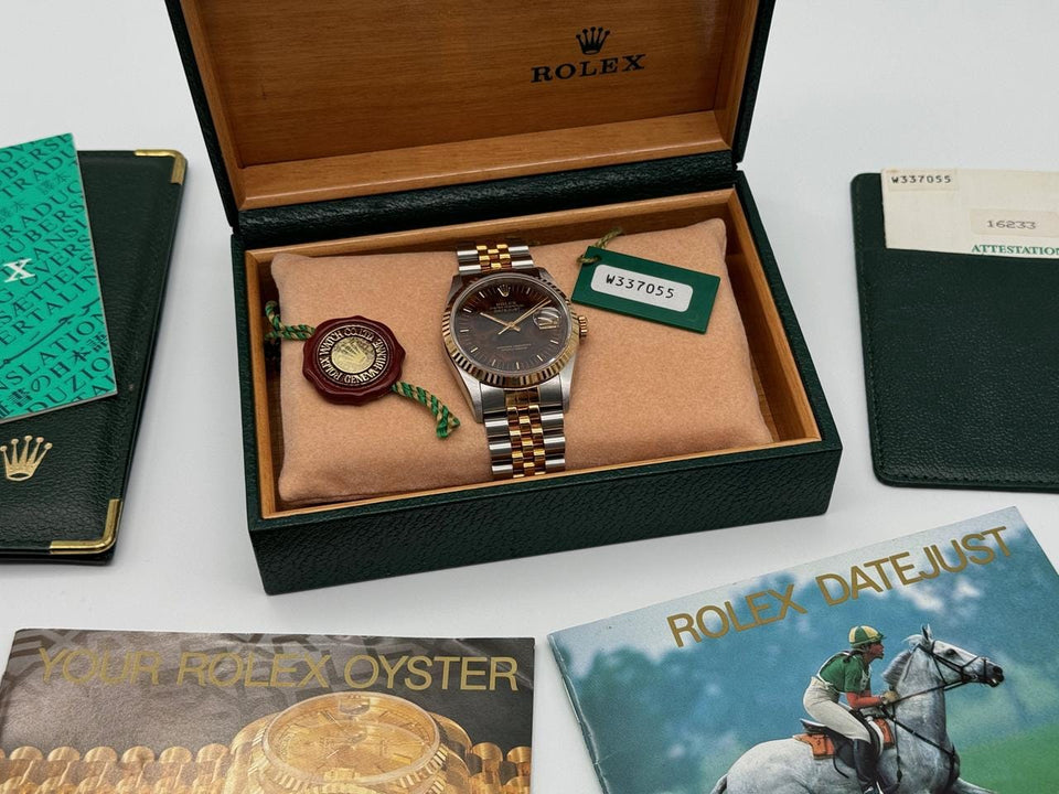 Rolex | Datejust | 16233 | Gold/Steel | 36 mm | Gold/Steel | Brown | Automatic