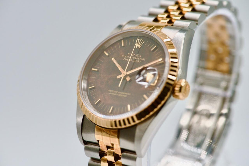 Rolex | Datejust | 16233 | Gold/Steel | 36 mm | Gold/Steel | Brown | Automatic